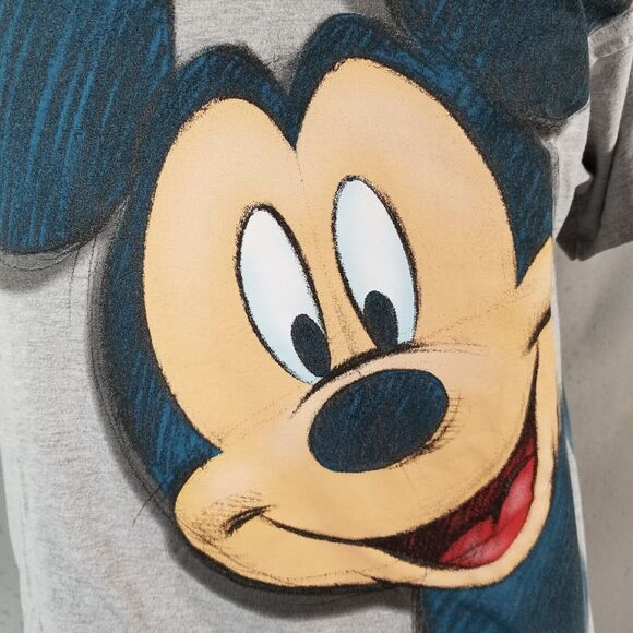 Disney Mickey Mouse shirt men's large gray double side cotton Catroon drawing - Picture 4 of 10